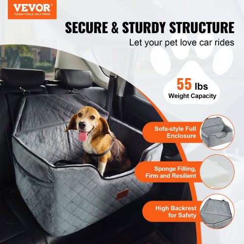 Dog Car Seat Dog Booster Seat for Car with A Storage Pocket Pet Car Seat