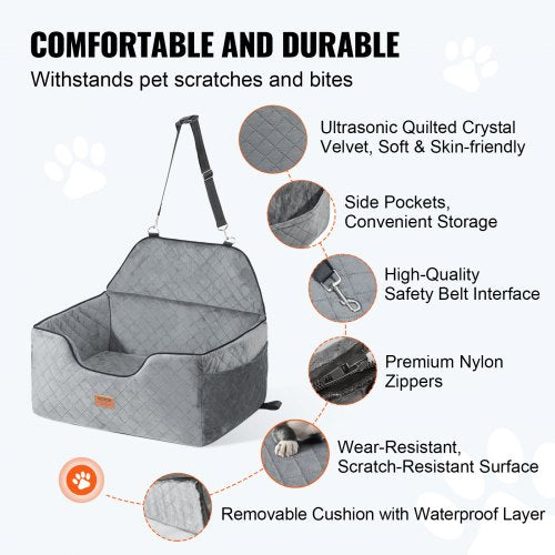 Dog Car Seat Dog Booster Seat for Car with A Storage Pocket Pet Car Seat