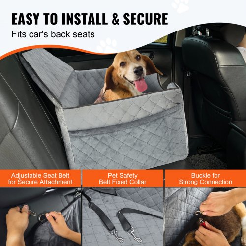 Dog Car Seat Dog Booster Seat for Car with A Storage Pocket Pet Car Seat