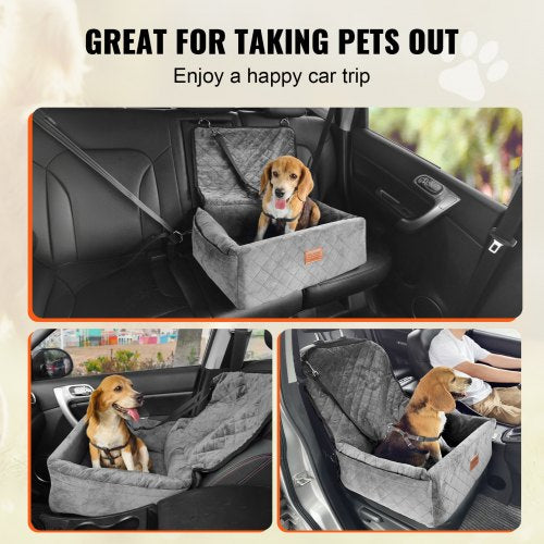 Dog Car Seat Dog Booster Seat for Car with A Storage Pocket ClipOn Safety