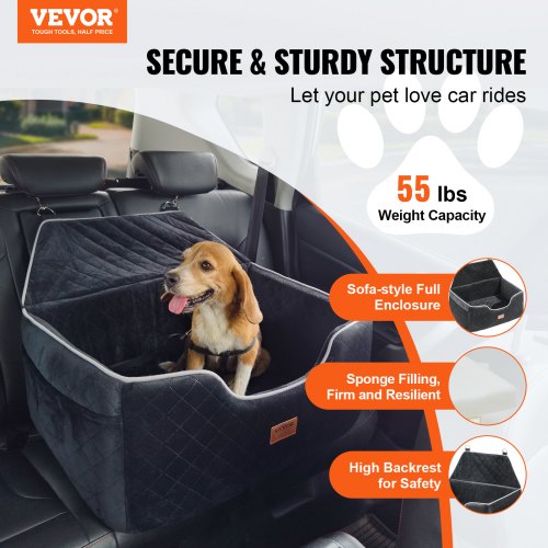 Dog Car Seat Dog Booster Seat for Car with A Storage Pocket Pet Car Seat