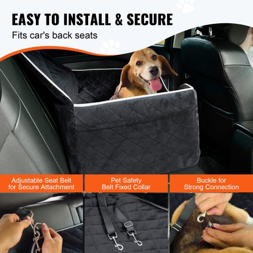 Dog Car Seat Dog Booster Seat for Car with A Storage Pocket Pet Car Seat