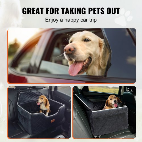Dog Car Seat Dog Booster Seat for Car with A Storage Pocket Pet Car Seat