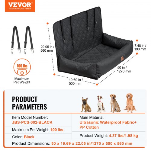 Dog Car Seat Waterproof Dog Booster Seat for Car Pet Car Seat with ClipOn