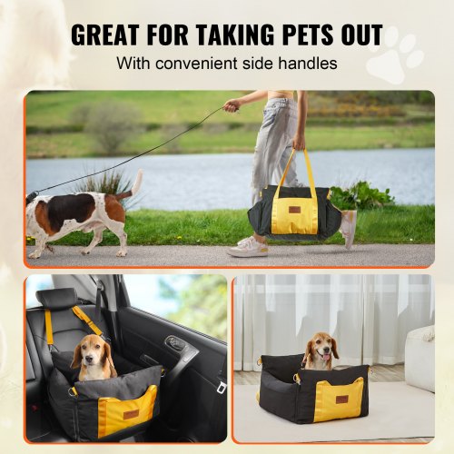 Dog Car Seat Waterproof Dog Booster Seat for Car with Side Handles