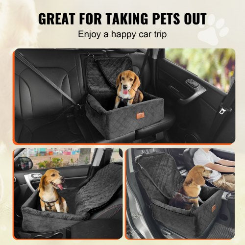 Dog Car Seat Dog Booster Seat for Car with A Storage Pocket ClipOn Safety