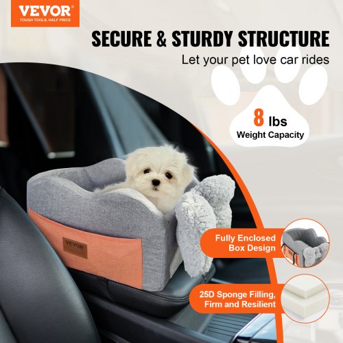 Console Dog Car Seat Center Console Dog Booster Seat for Small Dog Pet Car