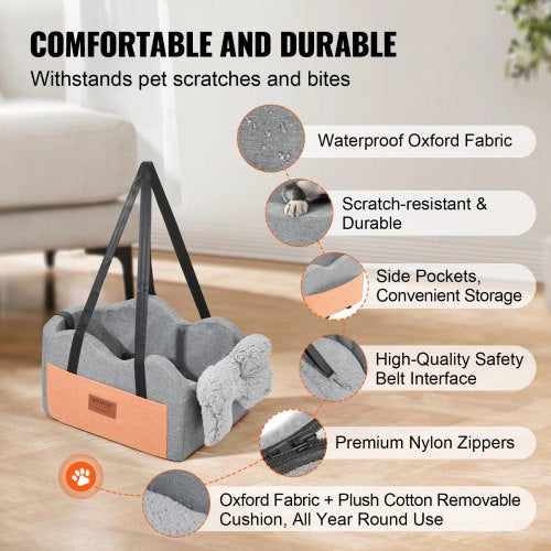 Console Dog Car Seat Center Console Dog Booster Seat for Small Dog Pet Car