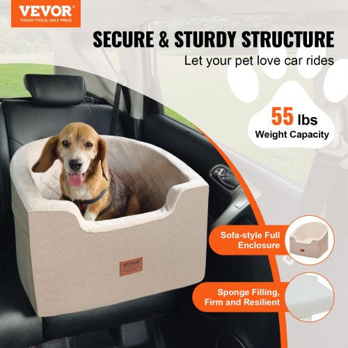 Dog Car Seat Waterproof Dog Booster Seat for Car with A Storage Pocket