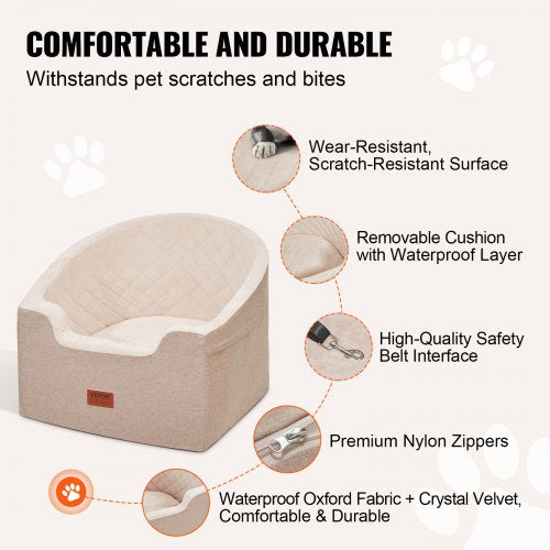 Dog Car Seat Waterproof Dog Booster Seat for Car with A Storage Pocket