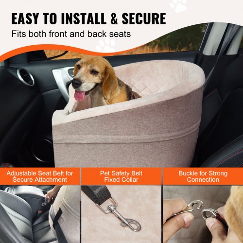 Dog Car Seat Waterproof Dog Booster Seat for Car with A Storage Pocket