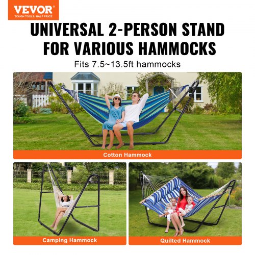 Universal 2 Person Hammock Stand Adjustable Heavy Duty 550 lbs Capacity