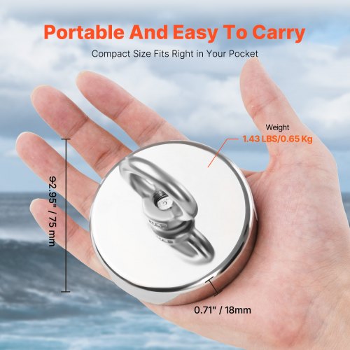 Fishing Magnet 700 LBS318 Kg Pulling Force Super Strong Neodymium Fishing