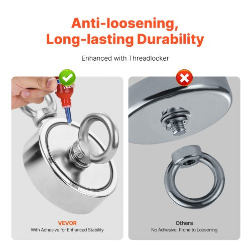 Magnet Fishing Kit 1000 LBS454 Kg DoubleSided Pulling Force Strong Magnet