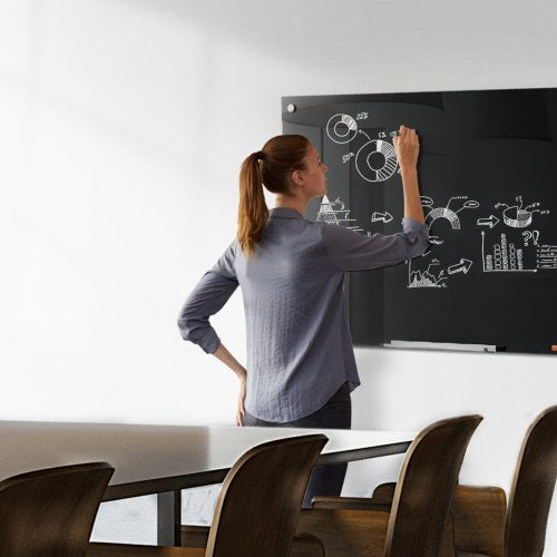 Magnetic Glass Whiteboard Dry Erase Board 36x24 WallMounted Large White