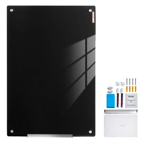 Magnetic Glass Whiteboard Dry Erase Board 36x24 WallMounted Large White