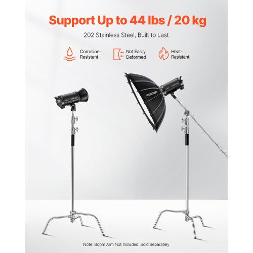 C Stand Max Height 1083 ft330 cm Stainless Steel Heavy Duty Photography