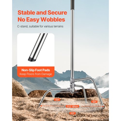C Stand Max Height 1083 ft330 cm Stainless Steel Heavy Duty Photography