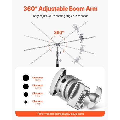C Stand with Boom Arm Max Height 1083 ft330 cm Stainless Steel Heavy