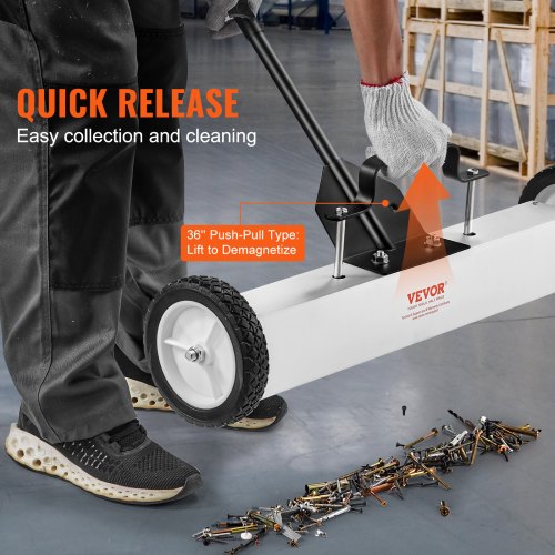24Inch Magnetic Sweeper with Wheels Telescoping Magnetic Pickup Tool – 175MM