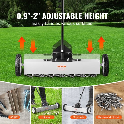 24Inch Magnetic Sweeper with Wheels Telescoping Magnetic Pickup Tool – 175MM