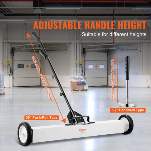 36Inch Magnetic Sweeper with Wheels 55 lbs Capacity with Telescoping