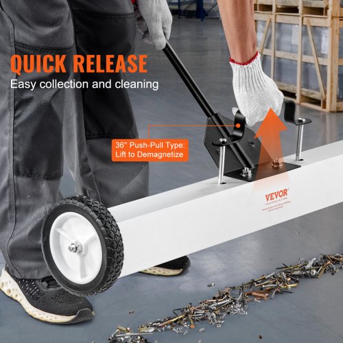 36Inch Magnetic Sweeper with Wheels 55 lbs Capacity with Telescoping
