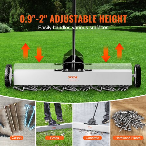 36Inch Magnetic Sweeper with Wheels 55 lbs Capacity with Telescoping
