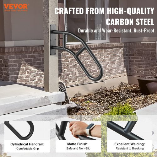 Handrails for Outdoor Steps 29 Length Wall Mount Safety Railings for 13