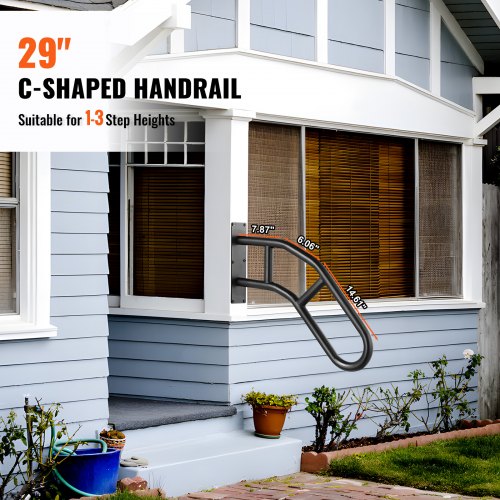 Handrails for Outdoor Steps 29 Length Wall Mount Safety Railings for 13