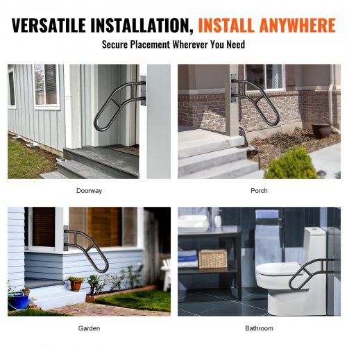 Handrails for Outdoor Steps 29 Length Wall Mount Safety Railings for 13