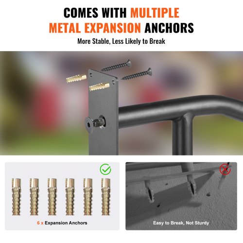 Handrails for Outdoor Steps 29 Length Wall Mount Safety Railings for 13