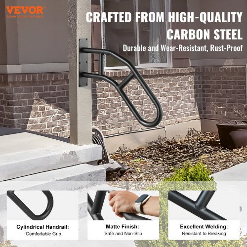 Handrails for Outdoor Steps 32 Length Wall Mount Safety Railings for 13