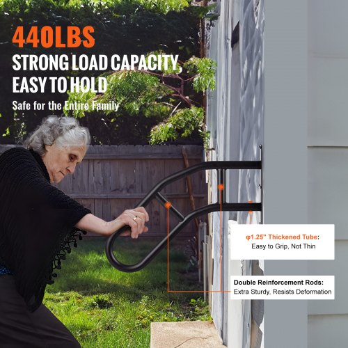 Handrails for Outdoor Steps 32 Length Wall Mount Safety Railings for 13