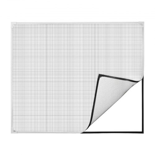 Magnetic Window Screen 58.27 x 39.17 inch PVC and Fiberglass Mesh White