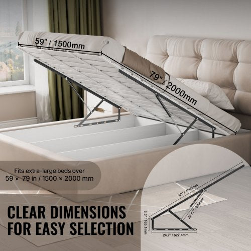 Bed Lift 59x79 in Compatible Extralarge Size 309 lbs Load Bearing DIY