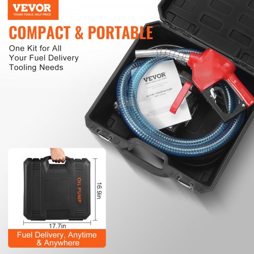 Fuel Transfer Pump 12V DC 10 GPM 14 HP Portable Electric Diesel Transfer