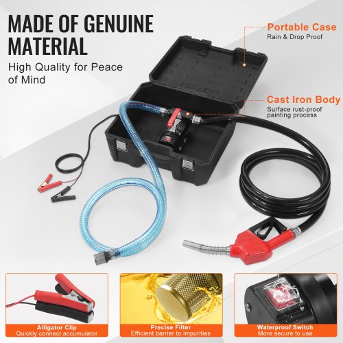 Fuel Transfer Pump 12V DC 10 GPM 14 HP Portable Electric Diesel Transfer