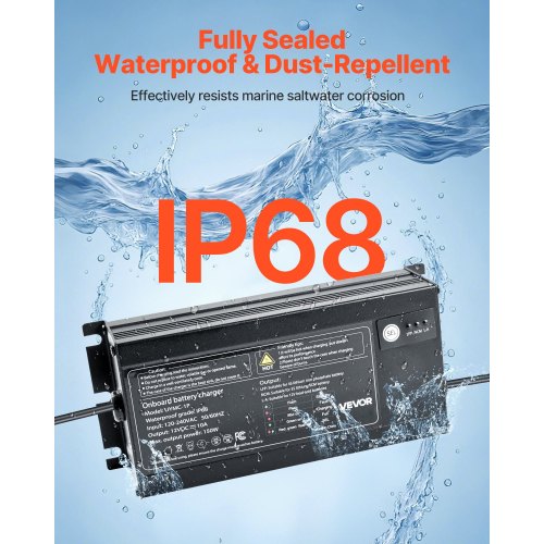 Marine Battery Charger 1Bank 10A 12V Onboard Boat Charger IP68