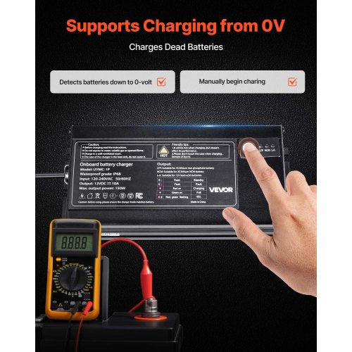 Marine Battery Charger 1Bank 10A 12V Onboard Boat Charger IP68