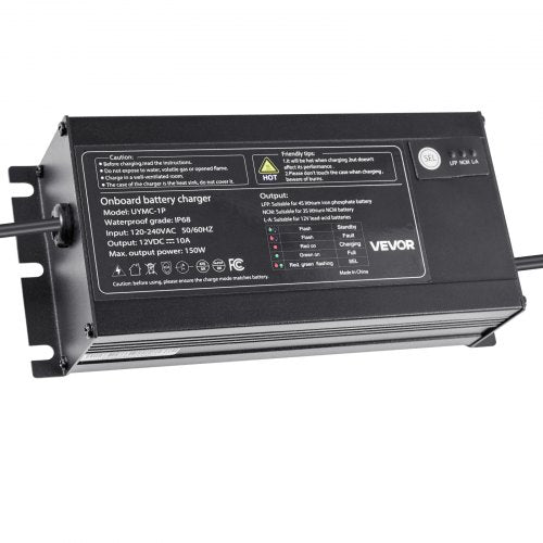 Marine Battery Charger 1Bank 10A 12V Onboard Boat Charger IP68