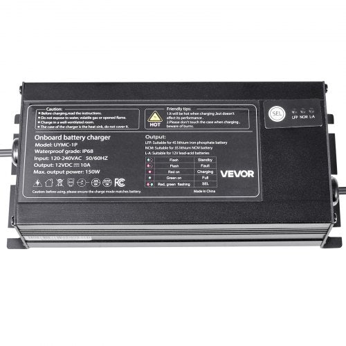 Marine Battery Charger 1Bank 10A 12V Onboard Boat Charger IP68