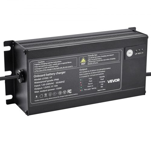 Marine Battery Charger 1Bank 10A 12V Onboard Boat Charger IP68
