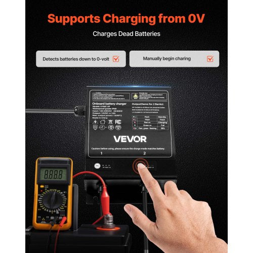 Marine Battery Charger 2Bank 10A 12V Onboard Boat Charger IP68