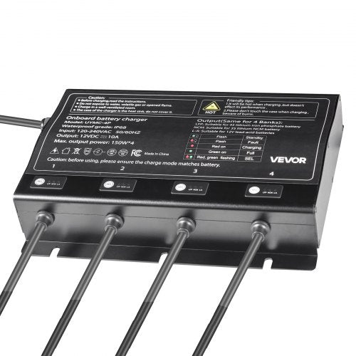 Marine Battery Charger 4Bank 10A 12V Onboard Boat Charger IP68
