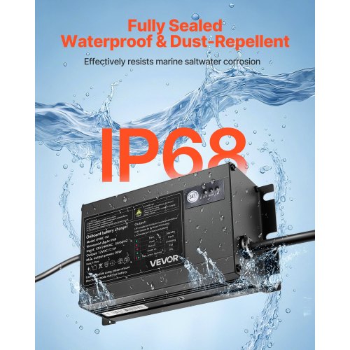 Marine Battery Charger 1Bank 5A 12V Onboard Boat Charger IP68 Waterproof