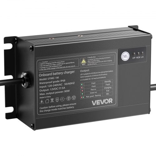 Marine Battery Charger 1Bank 5A 12V Onboard Boat Charger IP68 Waterproof