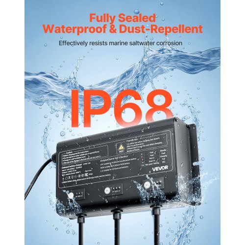 Marine Battery Charger 3Bank 5A 12V Onboard Boat Charger IP68 Waterproof