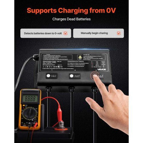 Marine Battery Charger 3Bank 5A 12V Onboard Boat Charger IP68 Waterproof
