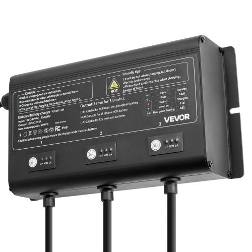 Marine Battery Charger 3Bank 5A 12V Onboard Boat Charger IP68 Waterproof